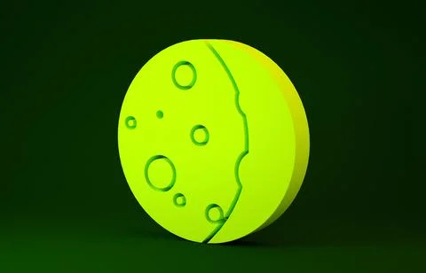 Yellow Eclipse of the sun icon isolated on green background. Total sonar ecli Stock Illustration