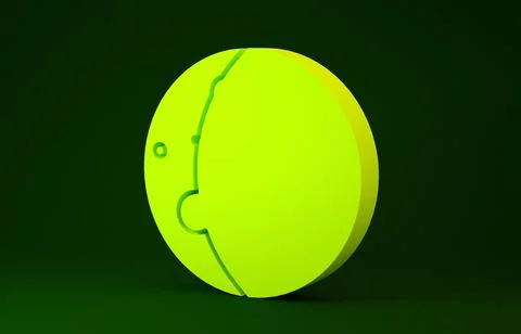 Yellow Eclipse of the sun icon isolated on green background. Total sonar ecli Stock Illustration