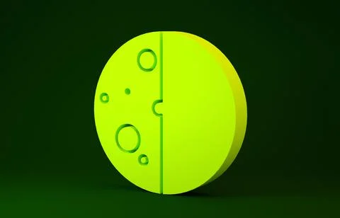 Yellow Eclipse of the sun icon isolated on green background. Total sonar ecli Stock Illustration
