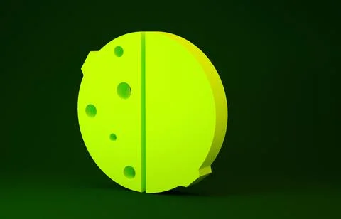 Yellow Eclipse of the sun icon isolated on green background. Total sonar ecli Ilustração Stock