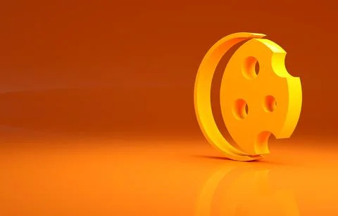 Yellow Eclipse of the sun icon isolated on orange background. Total sonar Stock Illustration