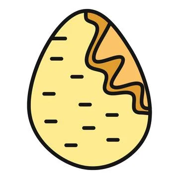 Yellow egg with decorative natural pattern for easter イラスト素材