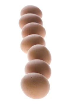 Yellow egg on white background Stock Photos