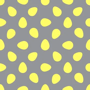 Yellow eggs on a gray background. eggs pattern. Illustrazione stock