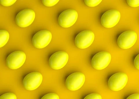 Yellow Eggs Pattern on yellow background Stock Illustration
