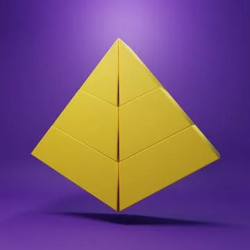 Yellow Egypt pyramids icon isolated on purple background. Symbol of ancient.. Stock Illustration
