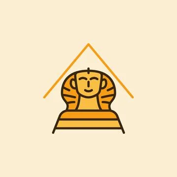 Yellow Egyptian Sphinx vector concept creative icon Stock Illustration