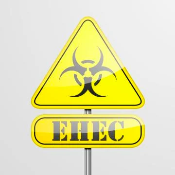 Yellow ehec warning sign Stock Illustration