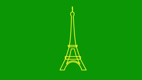 Yellow Eiffel Tower green Stock Footage 264475499