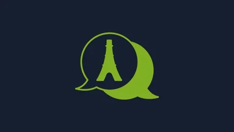 Yellow Eiffel tower icon isolated on blue background. France Paris landmark Stock Footage 232266003