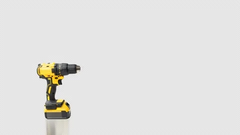 Yellow electric drill Stock Footage 211672081