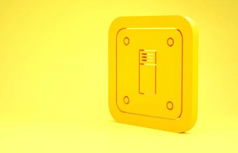 Yellow Electric light switch icon isolated on yellow background. On and Off i Stock Illustration