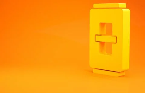 Yellow Electric light switch icon isolated on orange background. On and Off i イラスト素材