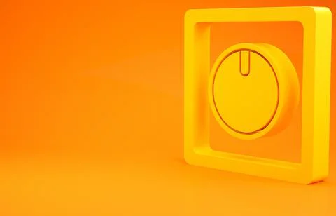 Yellow Electric light switch icon isolated on orange background. On and Off i イラスト素材