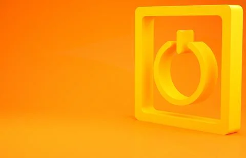 Yellow Electric light switch icon isolated on orange background. On and Off i Stock Illustration
