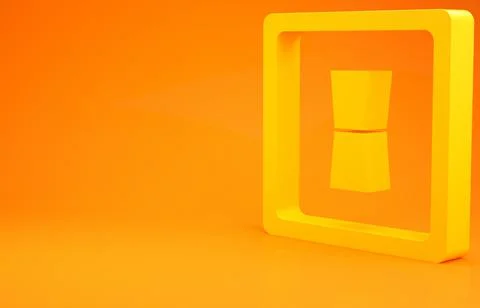 Yellow Electric light switch icon isolated on orange background. On and Off i イラスト素材