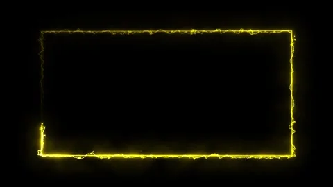 Yellow electric lightning frame on black background Keywords: frame, border.. Stock-Footage 317453208