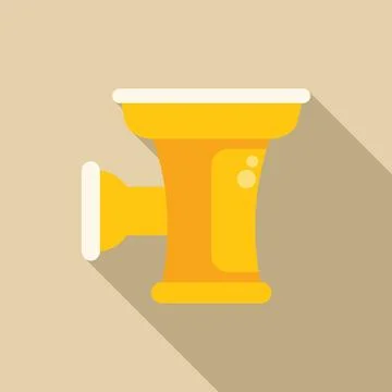 Yellow electric meat grinder processing fresh meat for sausages Stock Illustration