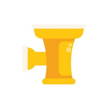 Yellow electric meat grinder processing food for cooking Stock Illustration