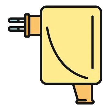Yellow electric plug for charging gadgets Stock Illustration