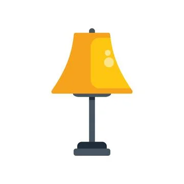 Yellow electric table lamp standing and lighting up Stock Illustration