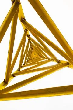 Yellow electrical column under the sky Stock Photos