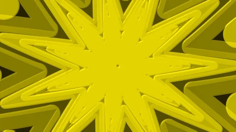 Yellow Eleven Point Star Rotating Stock Footage 100260465