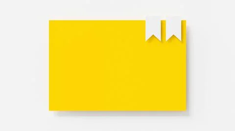 Yellow empty frame mock-up on white background. 3D Render. Illustrazione stock