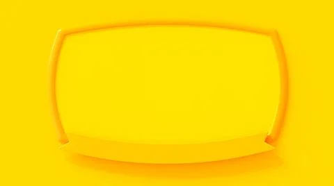 Yellow empty frame mock-up on yellow  background. 3D Render. イラスト素材