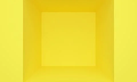 Yellow empty room. 3d rendering Stock Photos