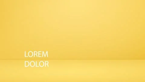 Yellow empty room background. Minimalist design interior background. 库存插图