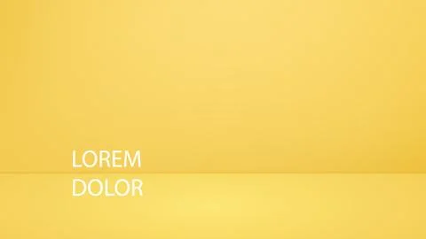 Yellow empty room background. Minimalist design interior background. イラスト素材
