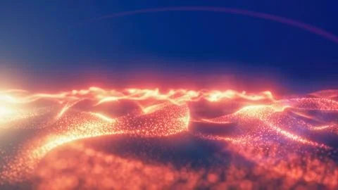Yellow energy glowing magic waves high tech digital iridescent with light ray 스톡 일러스트