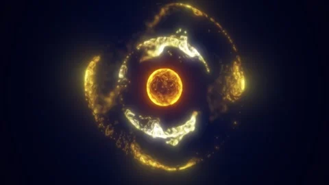 Yellow energy magic circle, sphere, ball made of futuristic waves and lines.. Stock Footage 264420726