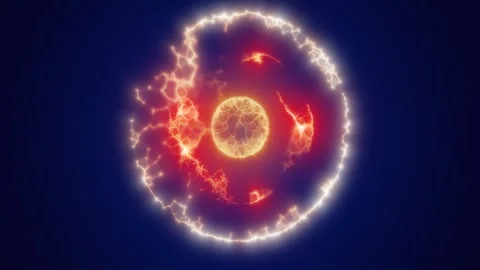 Yellow energy magic circle, sphere, ball made of futuristic waves and lines.. Stock Footage 265804168