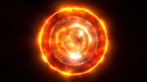 Yellow energy magic sphere round hi-tech light digital ball space planet st.. Stock Footage 266409013