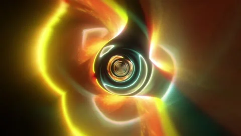 Yellow Energy Tunnel VJ Loop Stock Footage 329988575