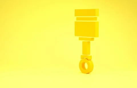 Yellow Engine piston icon isolated on yellow background. Car engine piston si イラスト素材