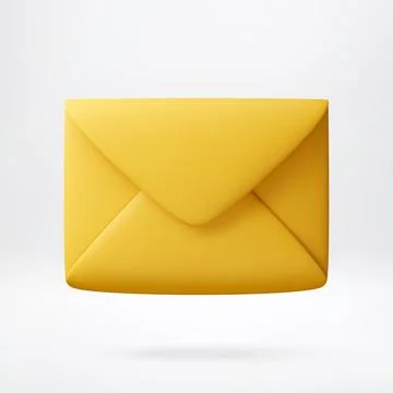 Yellow envelope in 3d style 스톡 일러스트