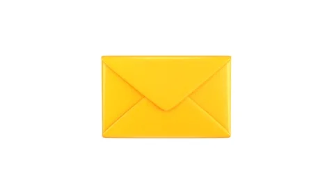 Yellow envelope on email and message icon animation Stock Footage 312117848