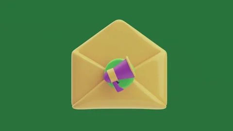 A yellow envelope with green screen and screen small object in the middle Stock Footage 335980593