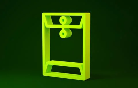 Yellow Envelope icon isolated on green background. Email message letter symbo Illustrazione stock