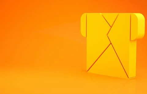 Yellow Envelope icon isolated on orange background. Email message letter symb Stock Illustration