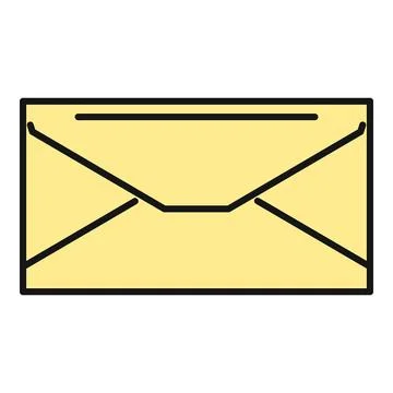 Yellow envelope icon representing mail and communication Illustrazione stock