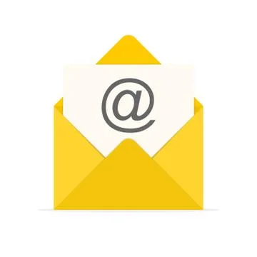 Yellow envelope icon. Vector illustration Illustrazione stock