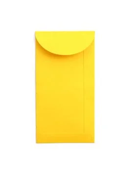 Yellow envelope isolated on white background Stock Photos