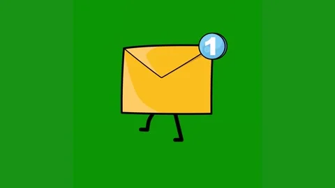 Yellow envelope mag top green screen animated chromakey background creative Stock Footage 314064591