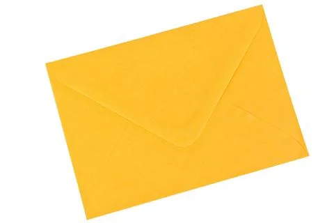 Yellow envelope on a white background 스톡 사진