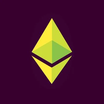 Yellow ethereum icon Ilustração Stock