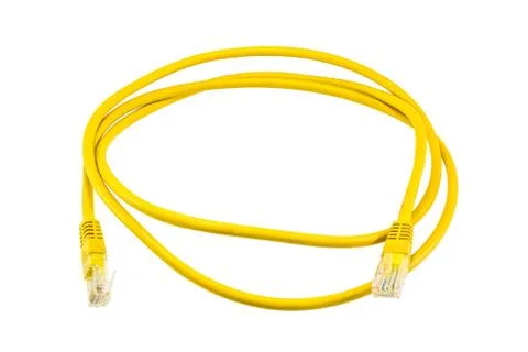 Yellow ethernet line Stock Photos